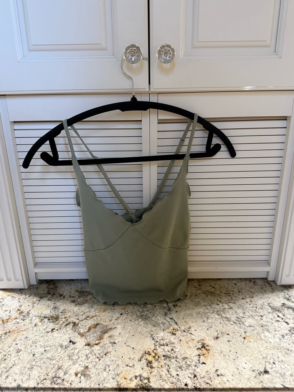 Stella Laguna Beach Sage Green Ribbed Tank Top